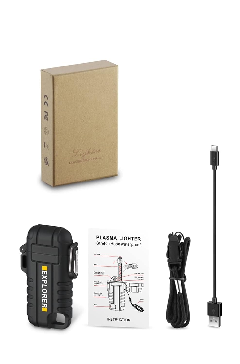 SkyShopy Rechargeable Electric Lighter with 360° Flexible Long Neck for Candle Grill, Waterproof USB Arc Lighters with Lanyard and Hanging Hole, Windproof Plasma Flameless Lighter SkyShopy Rechargeable Electric Lighter with 360° Flexible Long Neck for Candle Grill, Waterproof USB Arc Lighters with Lanyard and Hanging Hole, Windproof Plasma Flameless Lighter